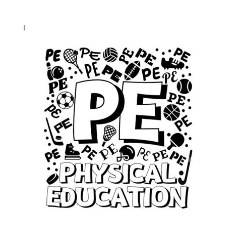 Pe Physical Education Typography Instant Download  Svg Etsy