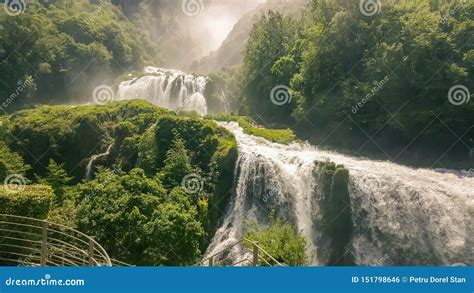 Marmore Waterfalls And Swift River In Umbria In Italy Stock Photo