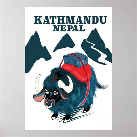 Kathmandu Nepal Travel Poster Uk