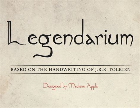 Legendarium A Jrr Tolkien Script Font Etsy