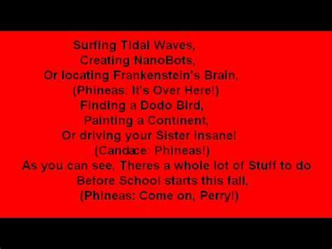 We did not find results for: Phineas and Ferb theme song lyrics - YouTube