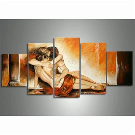 Hand Painted Nude Oil Painting On Canvas Sexy Naked Couples Acrylic
