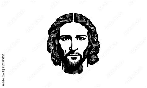 Jesus Christ Head Vector Jesus Face Tattoo Jesus Head Design Stock