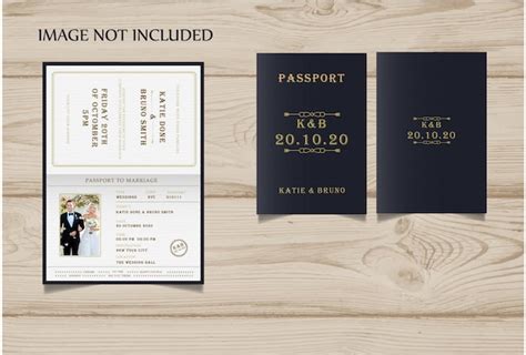 Invitaci N De Boda Estilo Pasaporte Vector Premium