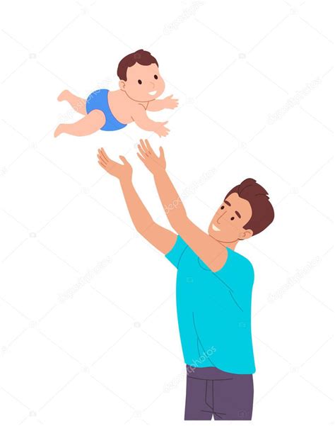 padre juega con el bebé lanza un niño pequeño en el aire el chico se divierte volando papá se