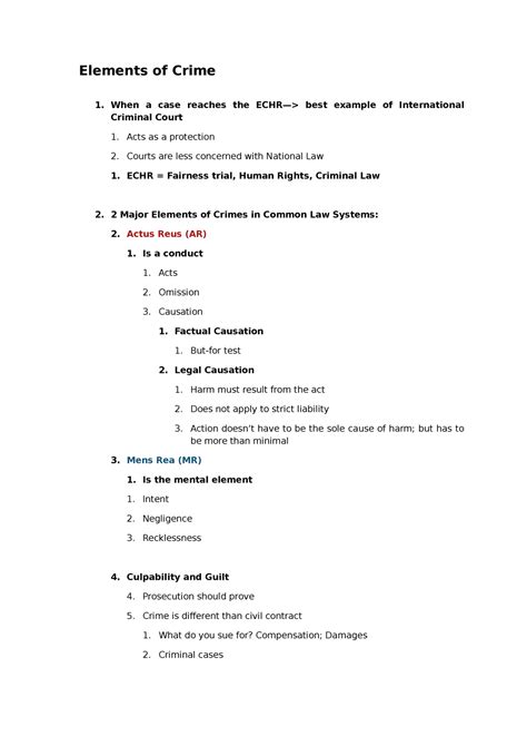 elements of crime lecture notes first semester elements of crime 1 when a case reaches the