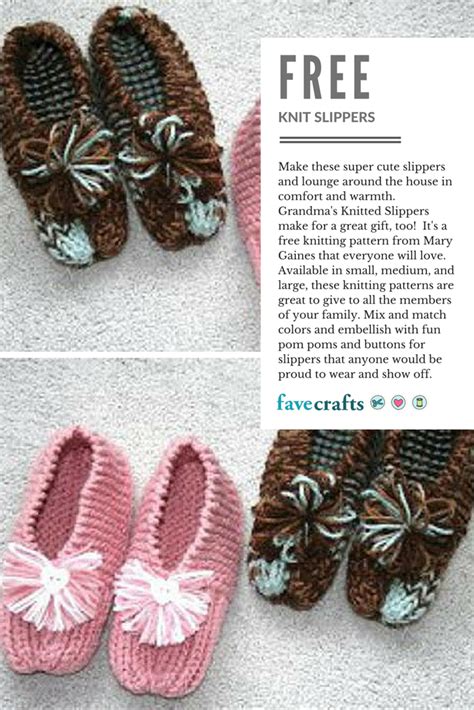 Grandma S Knitted Slippers Knit Slippers Free Pattern Knitted