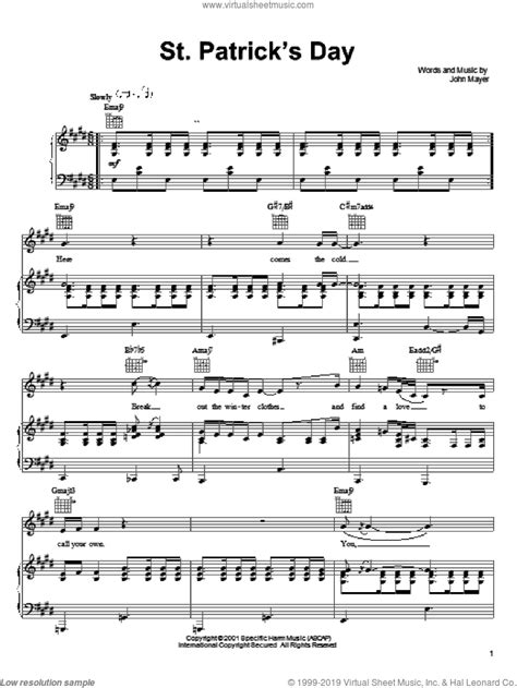 In the united states, st. Mayer - St. Patrick's Day sheet music for voice, piano or ...