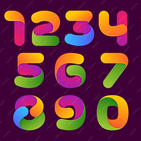 Premium Vector Colorful Numbers Set Font Style