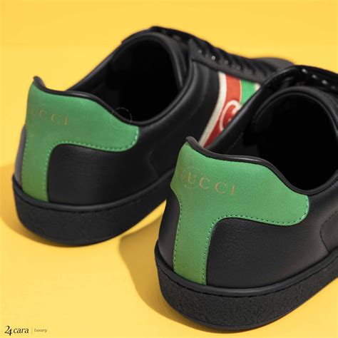 Gucci Ace Sneaker With Elastic Web In Leather