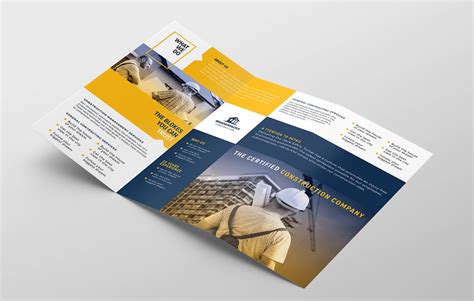 Construction Company Tri-Fold Brochure Template in PSD, Ai & Vector ...