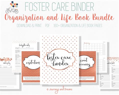 Foster Care Binder Bundle 160 Pages 85x11 Printable Digital