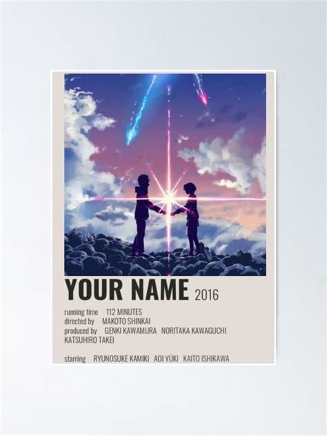 Your Name Anime Minimalist Poster Poster For Sale By Vedantinage