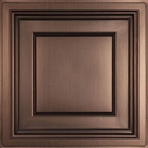 Ceilume Madison Faux Bronze 2 Ft X 2 Ft Lay In Coffered Ceiling Panel