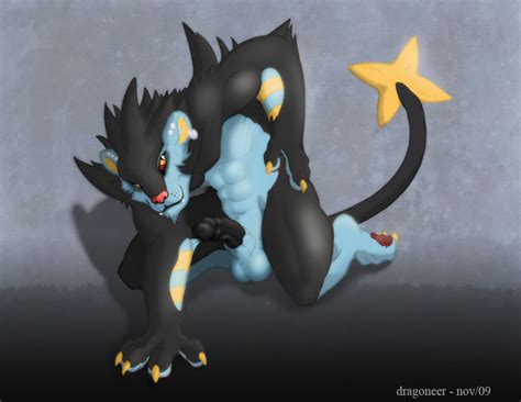 Rule 34 2009 Anthro Color Dragoneer Front View Fur Furry Furry Ears Kneeling Luxray Male Male