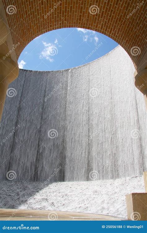Beautiful Water Wall In Houston Stock Photo Image Of Houston City