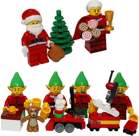 Amazonsmile Lego Christmas Santa Claus Mrs Claus 4 Elves Tree Elf