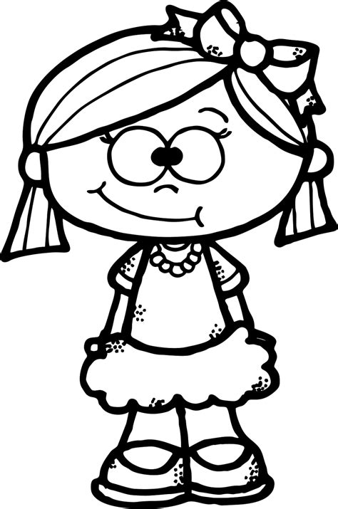 Cute Girl Clipart Freebie Clip Art Freebies Cute Coloring Pages