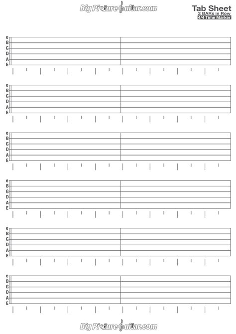 Sheet music plus now offers free downloadable sheet music. Tab Sheets Blank | big picture guitar