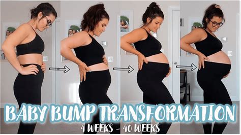 Pregnancy Baby Bump Transformation Week By Week Progress 4 Weeks