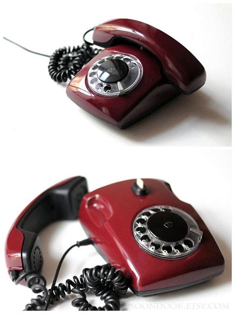 Vintage Red Rotary Phone Rotary Dial Telephone Soviet Phone Etsy