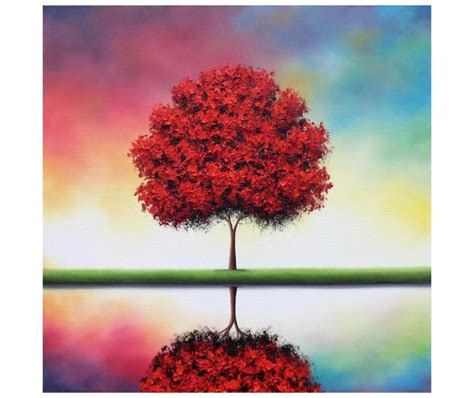 Colorful Landscape Painting Original Oil Painting Large Painting Abstract Tree Painting Tree