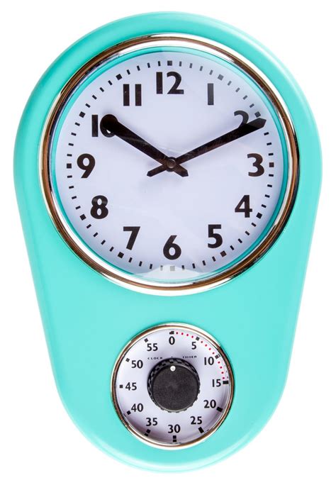 Retro Kitchen Timer Wall Clock Torquise By Lilys Home