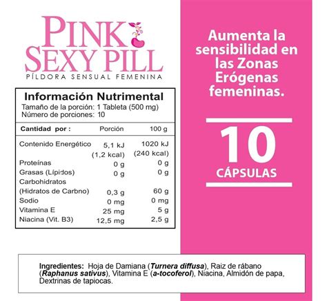 Pink Sexy Pill 10 Cápsulas 500mg Fórmula Femenina Blinlab Envío Gratis