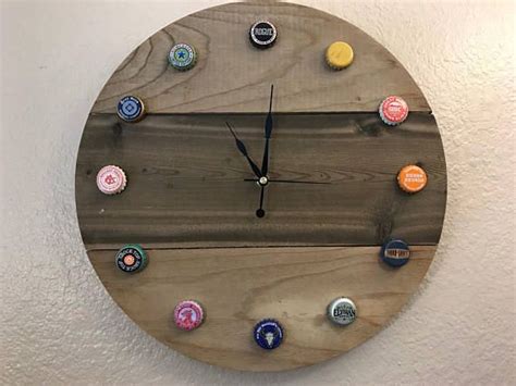 Wood Craft Beer Clock Beer Bottle Cap Clock Craft Beer Clock Recycle