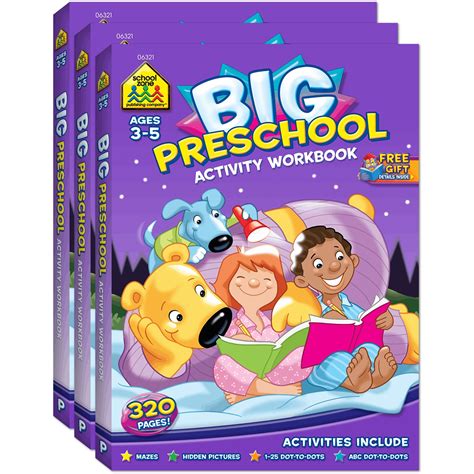 3 Pack Big Preschool Activity Workbook 3 X 06321r By School Zone