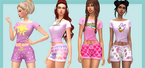Mod The Sims Maxis Matching Plaid Pyjamas For Female Teens One Hot