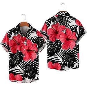 Shoujiqq Camicia Da Uomo Hawaiana Camicie Aloha Camicetta Da Spiaggia