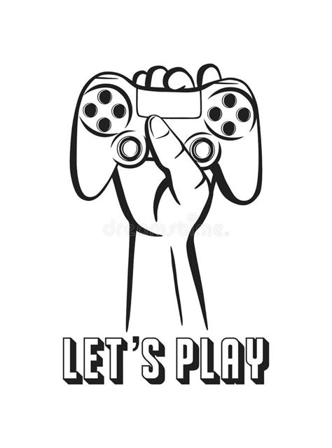 Let S Play Vector Gamer Logo Illustration Of A Joystick In The Hand