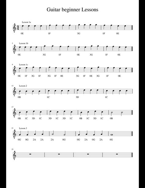 There are so many things going on! Guitar Beginner Lessons sheet music for Guitar download free in PDF or MIDI