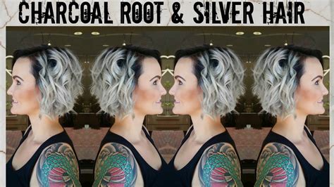 Charcoal Roots And Silver Hair Color Tutorial Youtube