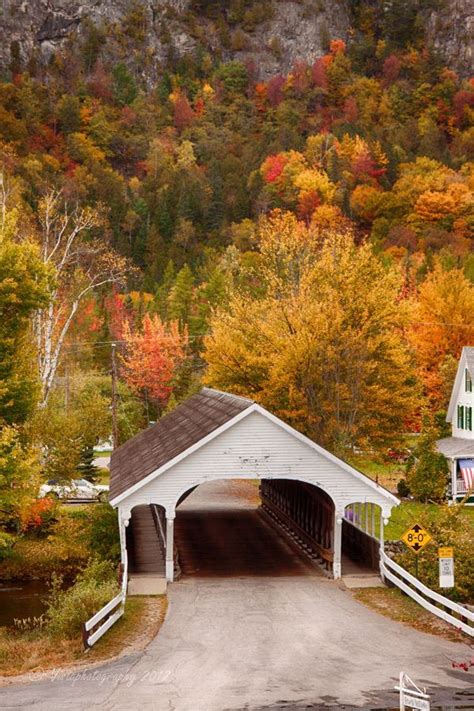 Stark Covered Bridge New Hampshire Glorious Autumn