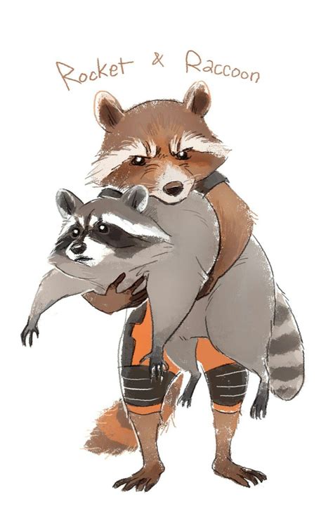 Cute Raccoon Hugging Drawing