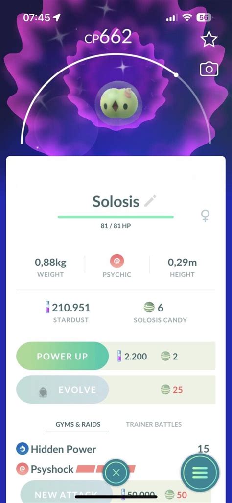 Pokémon Go Shiny Solosis Mini P T C Have 80000 Stardust