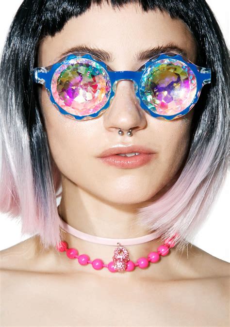 Pin By Joe Jing On Cyber Glam Kaleidoscope Glasses Blue Glasses Glasses