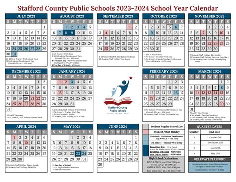 Stafford County Public Schools Calendar 2023-2024 in PDF