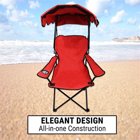 When going to the beach or a park it would be nice to have a portable canopy to bring along. Canopy Chair Foldable W/ Sun Shade Beach Outdoor Camping ...
