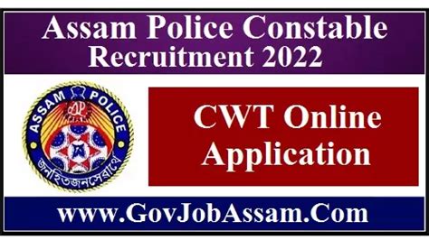 Assam Police Constable Recruitment 2022 CWT Online Application Apply