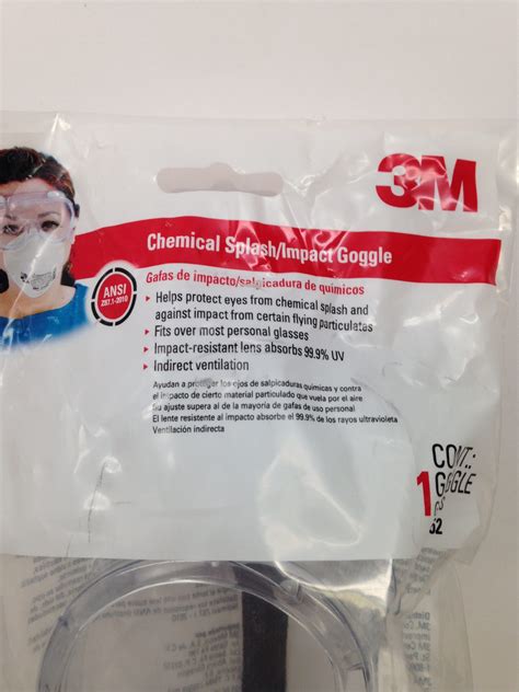 3m 91252 Chemical Splash Impact Goggle Gb Tech Usa