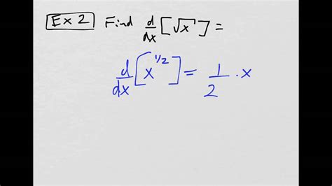 Derivative Of Sqrtx Youtube