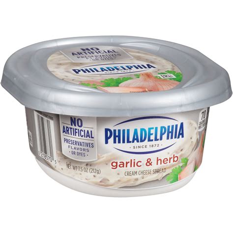 Philadelphia Garlic And Herb Cream Cheese Spread 75 Oz Tub