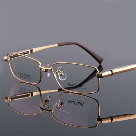 Vazrobe Mens Clear Glasses Gold Eyeglasses Frames Male Oversize Spring Hinge Wide Pure Titanium
