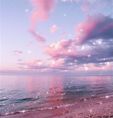 Pastel pink and blue clouds at sunset. Pink sparkly sunset 🤩 in 2020 | Outdoor, Gallery, Sunset