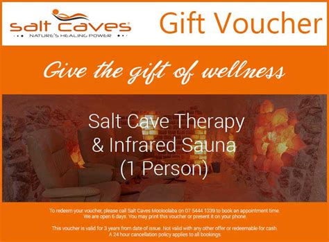 salt cave therapy and infrared sauna t voucher 1 person salt caves mooloolaba