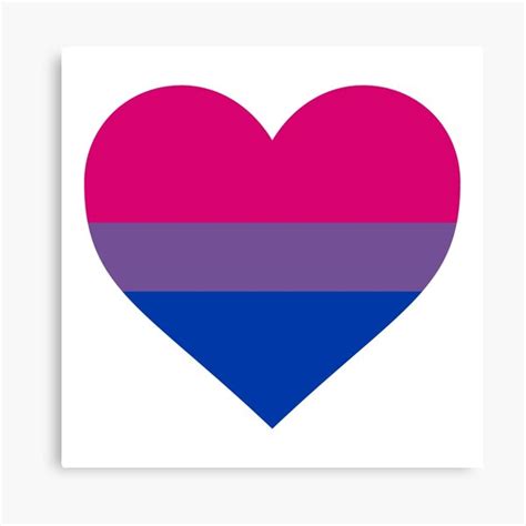 Bisexual Pride Flag Heart Shape Canvas Print By Seren0 Redbubble