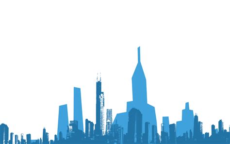 Silhouette Blue Skyline Blue City Silhouette Png Download 31501975